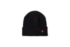 Hanon Embroidered Flame Beanie "Black"