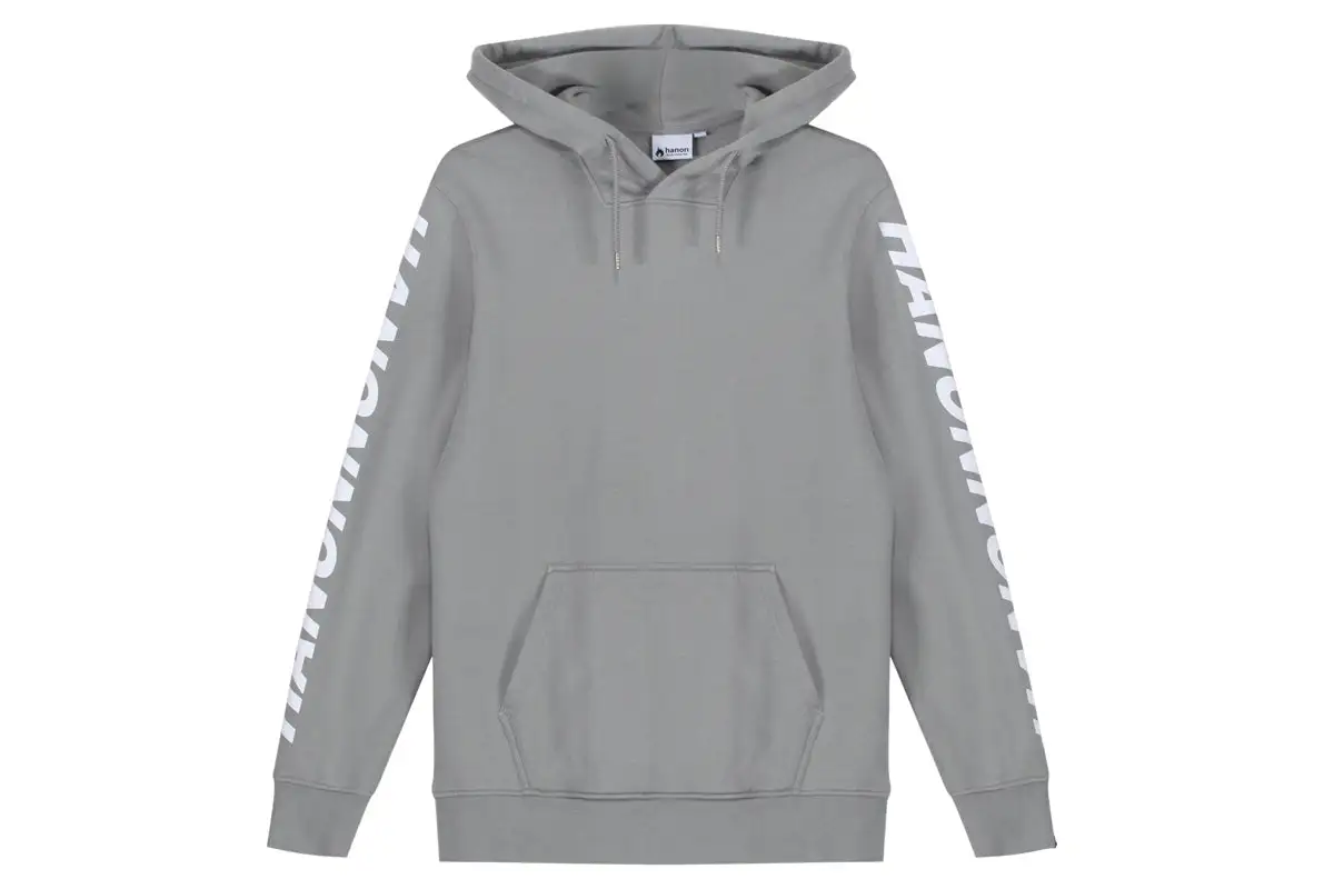 Hanon Sleeve Printed Hooded Sweatshirt "Monument Grey" 1 Hanon Sleeve Printed Hooded Sweatshirt "Monument Grey"