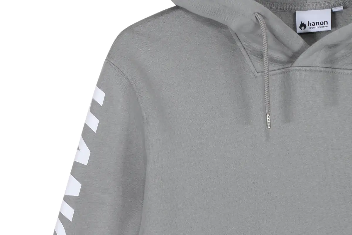 Hanon Sleeve Printed Hooded Sweatshirt "Monument Grey" 3 Hanon Sleeve Printed Hooded Sweatshirt "Monument Grey" - Image 3